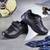 Chaussures D'École Garçon US Brass - Noires à Fermeture Velcro - Bout Rond, Semelle Antidérapante - Pour Un Look Sobre Et Pratique